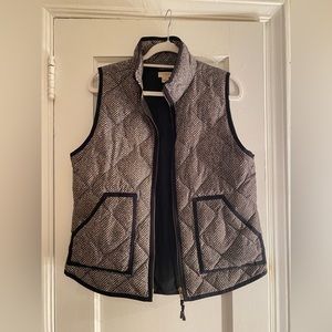 J Crew Puffer Vest Herringbone